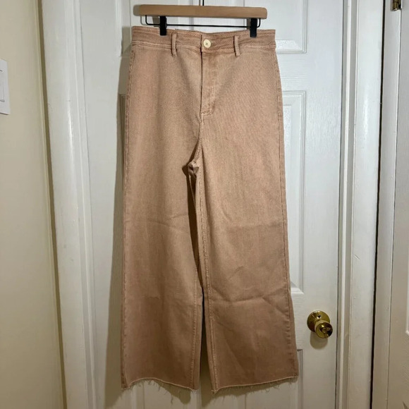 NWT Oat New York High Rise Wide Leg Rose Pink Jean - Picture 2 of 16